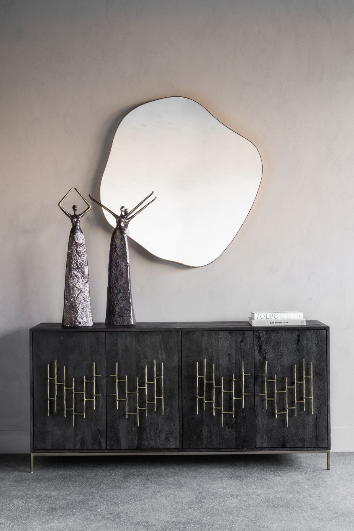 Organic Abstract Rustic Finish Wall Mirror | Large